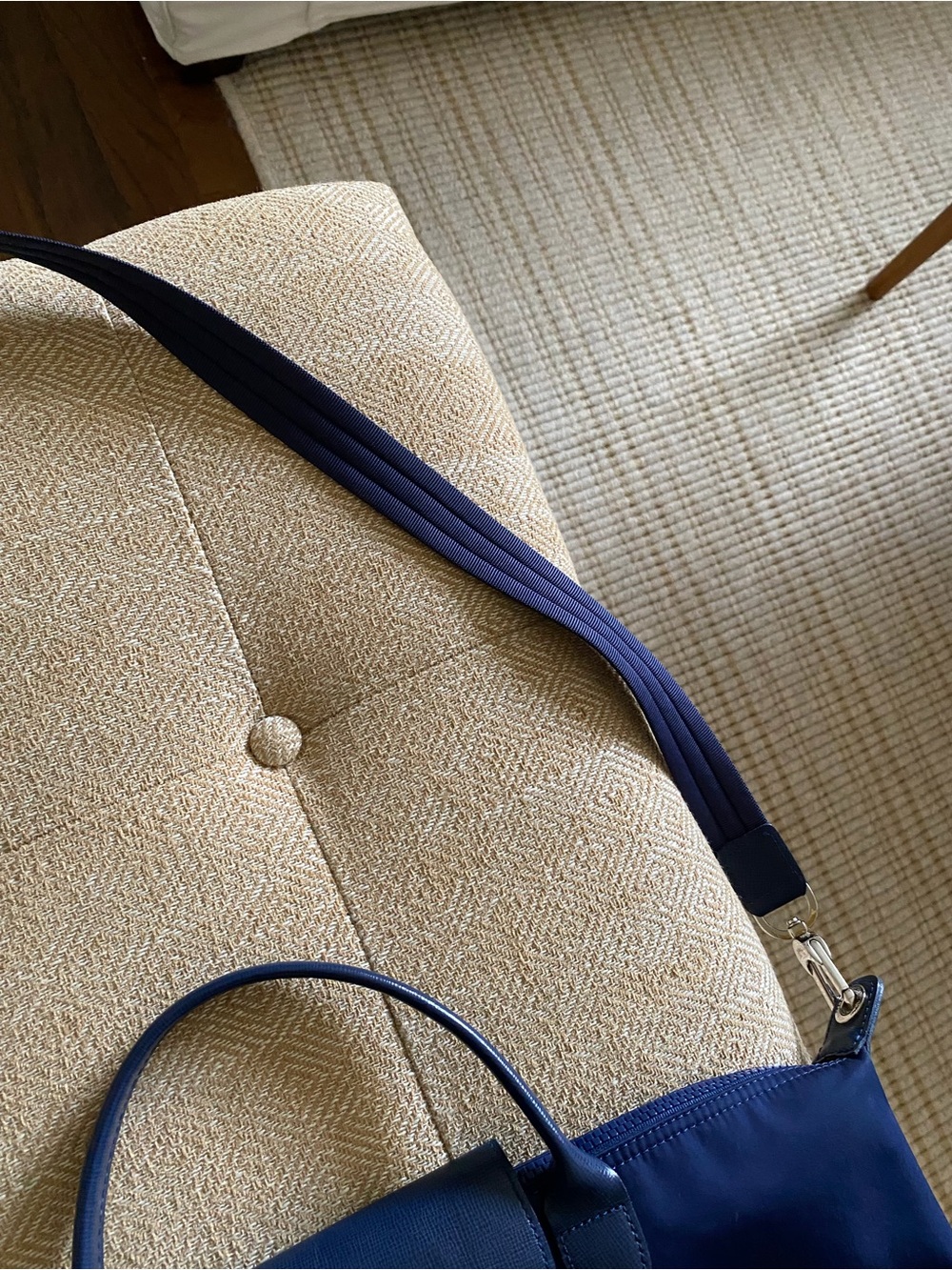 Longchamp Le Pliage Navy Blue 2 Two Way Handle Crossbody Nylon Bag Tote - Picture 13 of 15